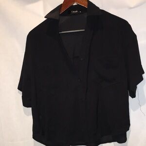 Cider Short Sleeve Blouse | Sheer Black | Size M